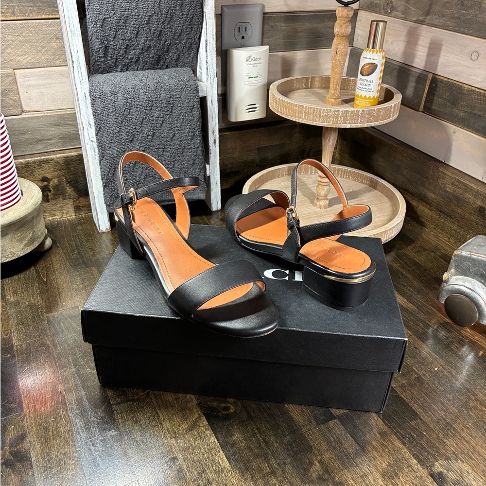 COACH IDA 35 Leather Sandal G4869 Black Size 7 - Picture 12 of 14